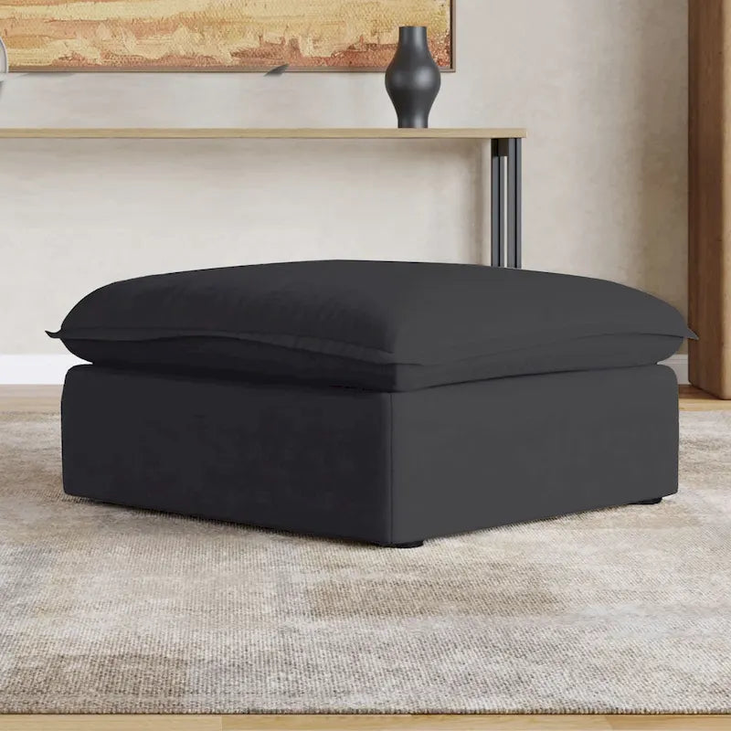 Pouf carré tapissé – Structure en bois massif, housse amovible, 3 coloris