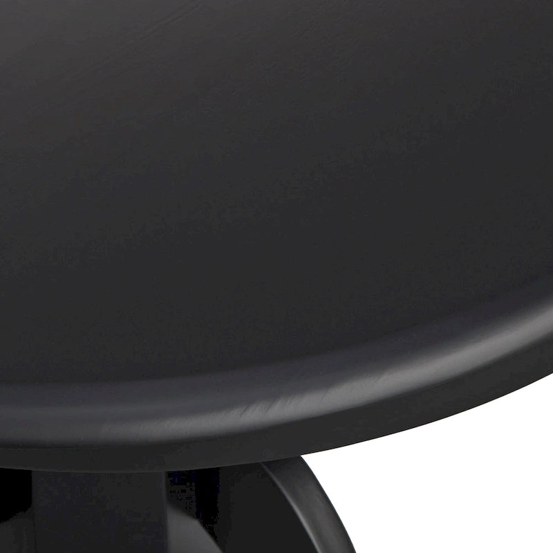 Table à manger en bois massif « Modern Farmhouse » – Piètement central, noir mat et blanc/naturel