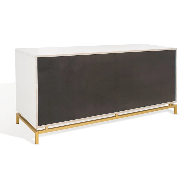 4-Drawer Dresser – Minimalist Style, Square Gold Pulls, Open Base, 3 Colors