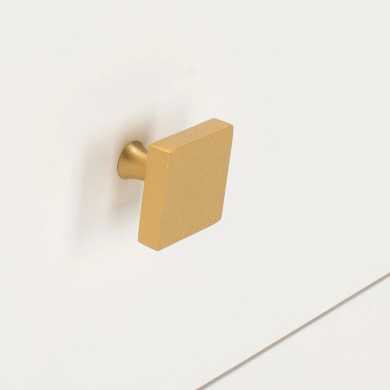 4-Drawer Dresser – Minimalist Style, Square Gold Pulls, Open Base, 3 Colors