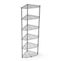 Étagère d'angle en fil métallique à 6 niveaux ultra-résistante – Réglable, capacité de 272 kg, 3 couleurs