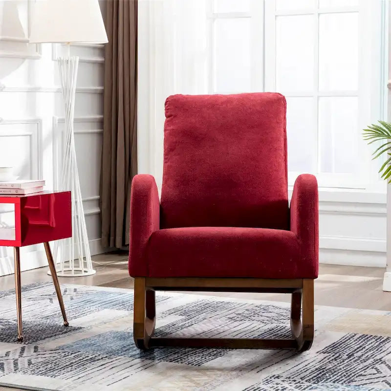 Modern Comfort Rocking Chair with High Backrest