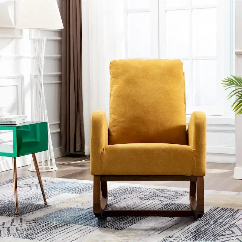 Modern Comfort Rocking Chair with High Backrest