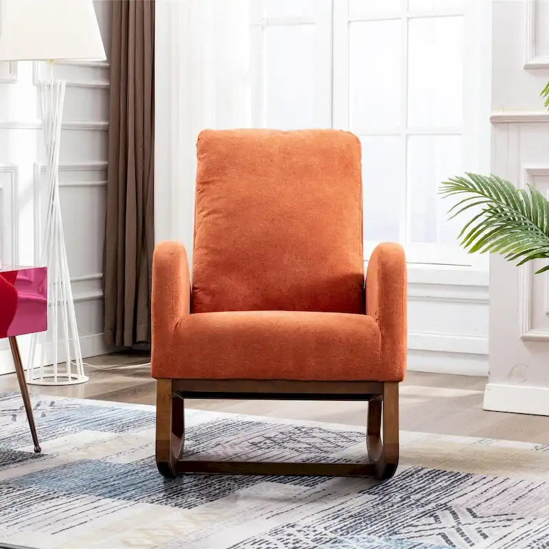 Modern Comfort Rocking Chair with High Backrest