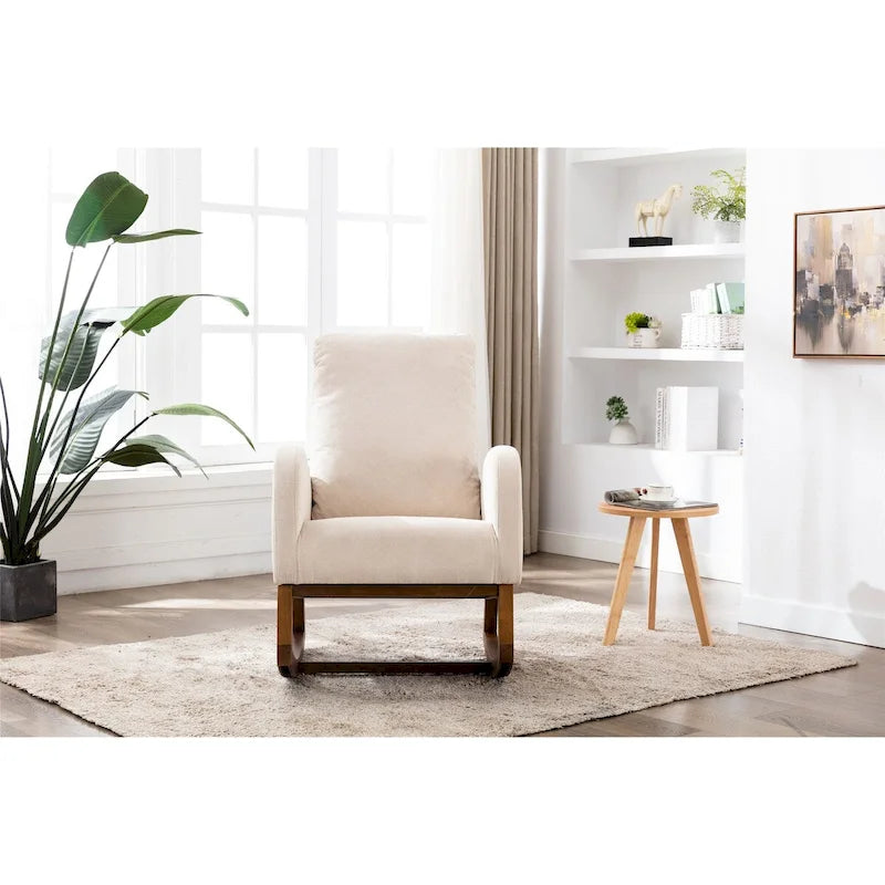 Modern Comfort Rocking Chair with High Backrest