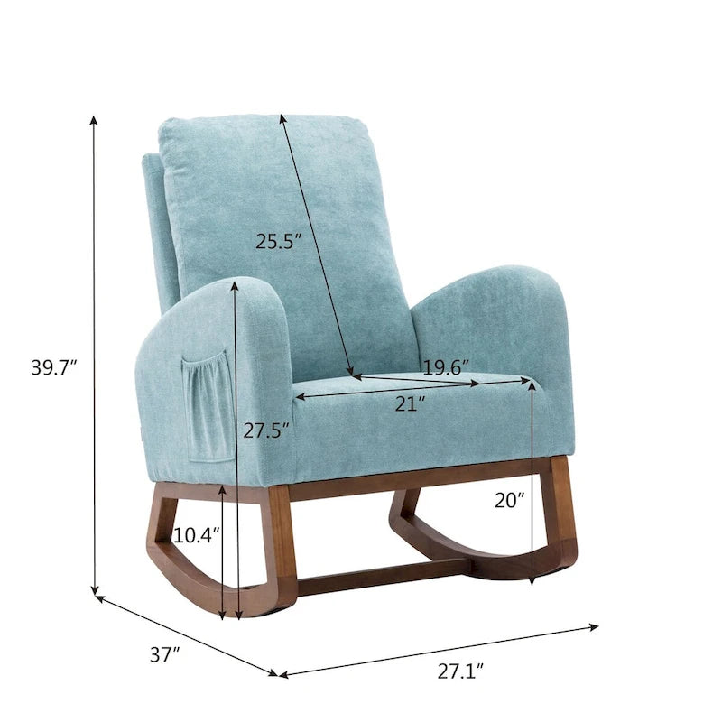 Modern Comfort Rocking Chair with High Backrest