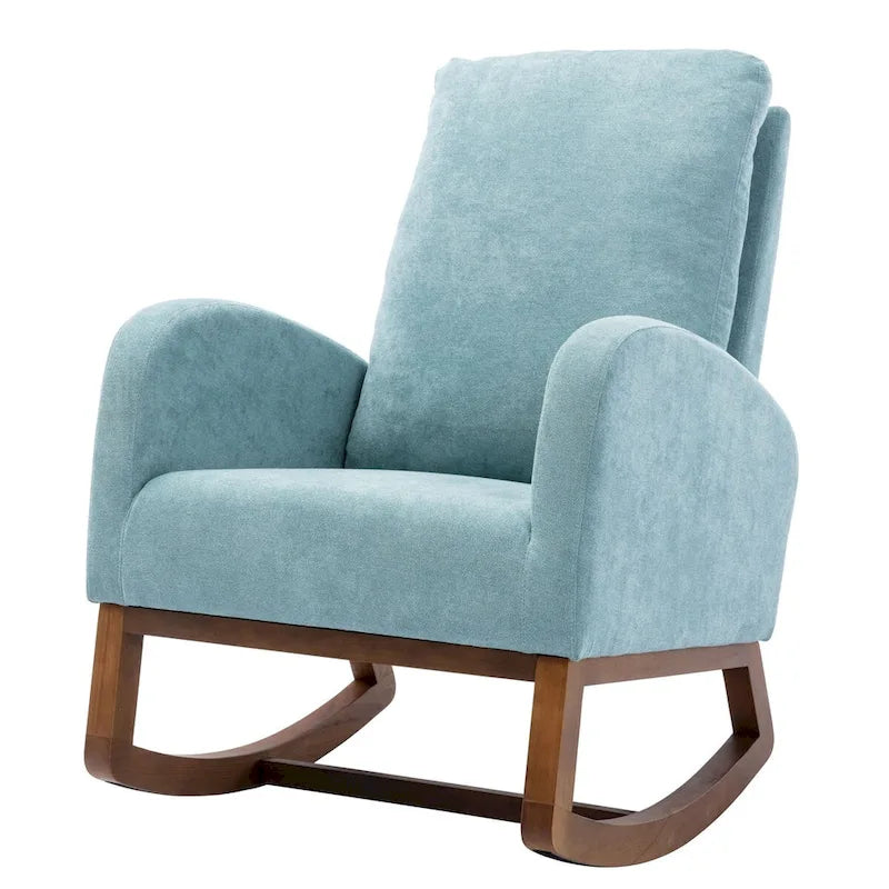 Modern Comfort Rocking Chair with High Backrest