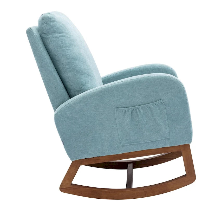 Modern Comfort Rocking Chair with High Backrest