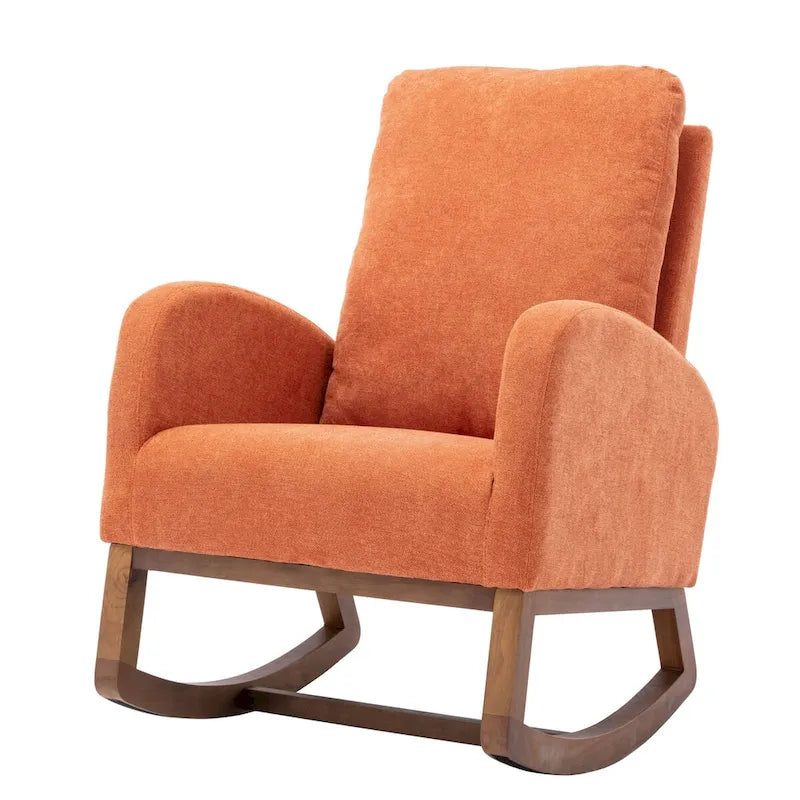 Modern Comfort Rocking Chair with High Backrest