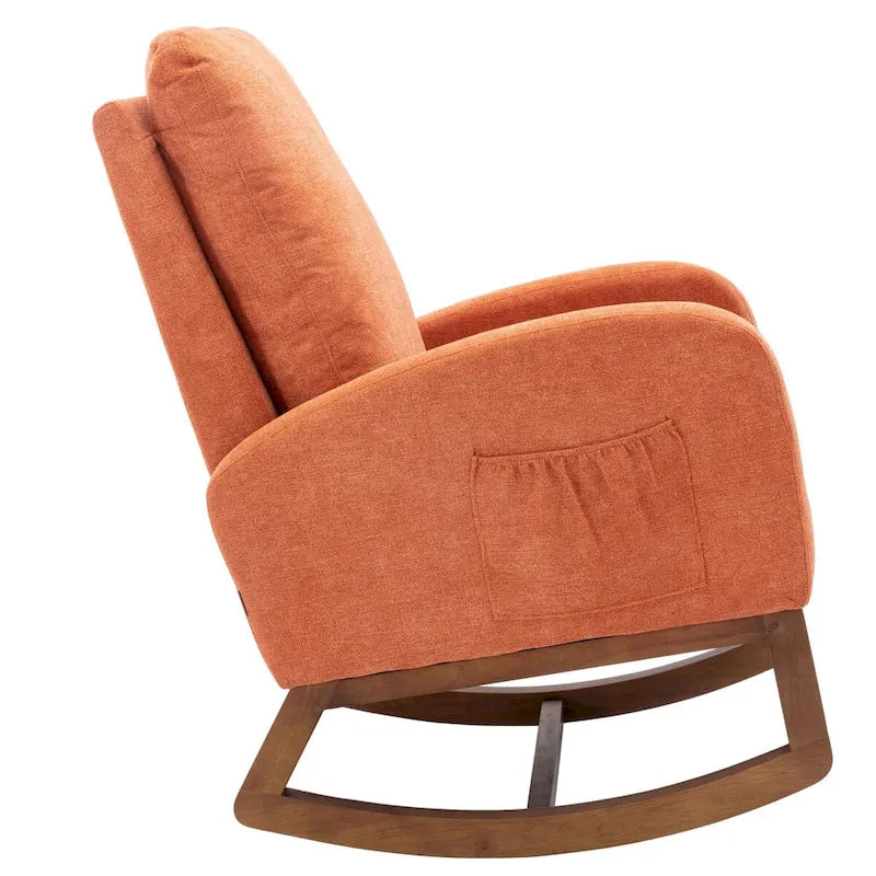 Modern Comfort Rocking Chair with High Backrest