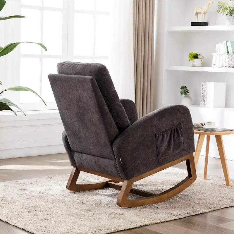 Modern Comfort Rocking Chair with High Backrest