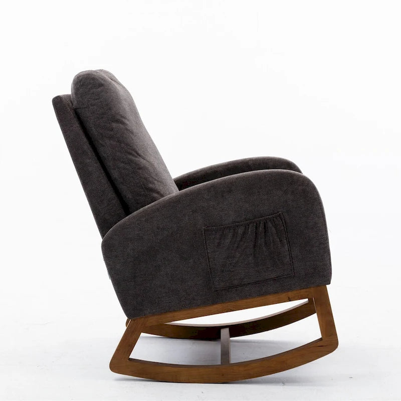Modern Comfort Rocking Chair with High Backrest