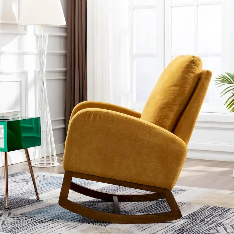 Modern Comfort Rocking Chair with High Backrest