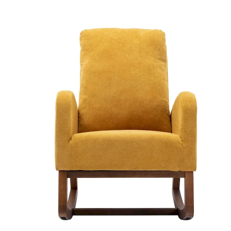 Modern Comfort Rocking Chair with High Backrest