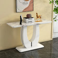 Table rectangulaire brillante multi-usage – Style industriel, Blanc et Noir
