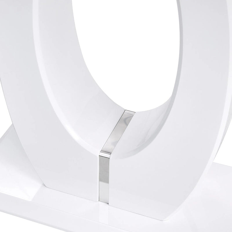 Table rectangulaire brillante multi-usage – Style industriel, Blanc et Noir