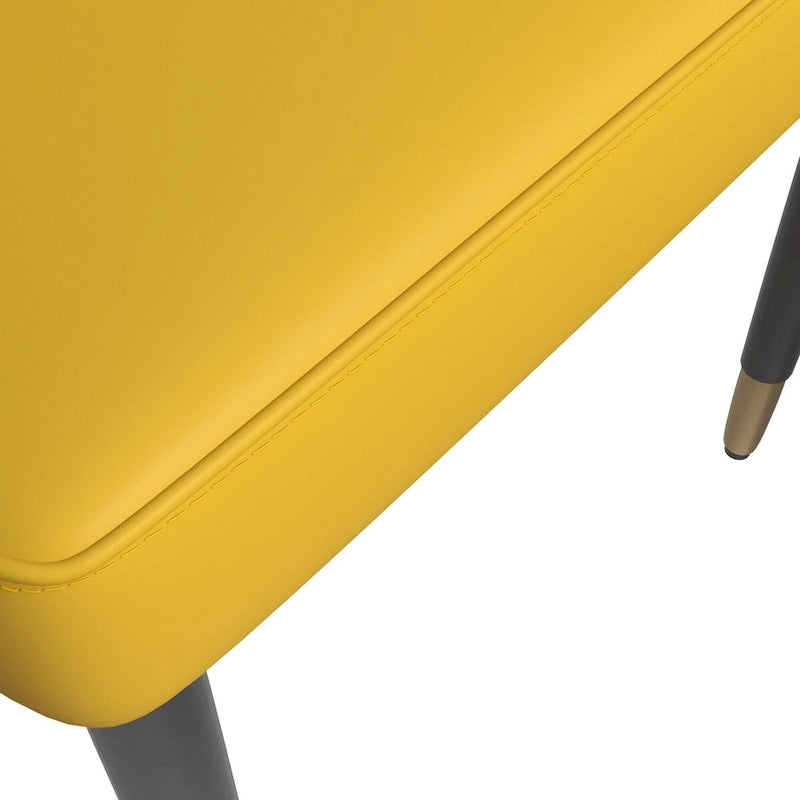 Chaise de salle à manger à dossier haut surpiquée losanges – Options tissu et cuir PU, pieds en bois de chêne