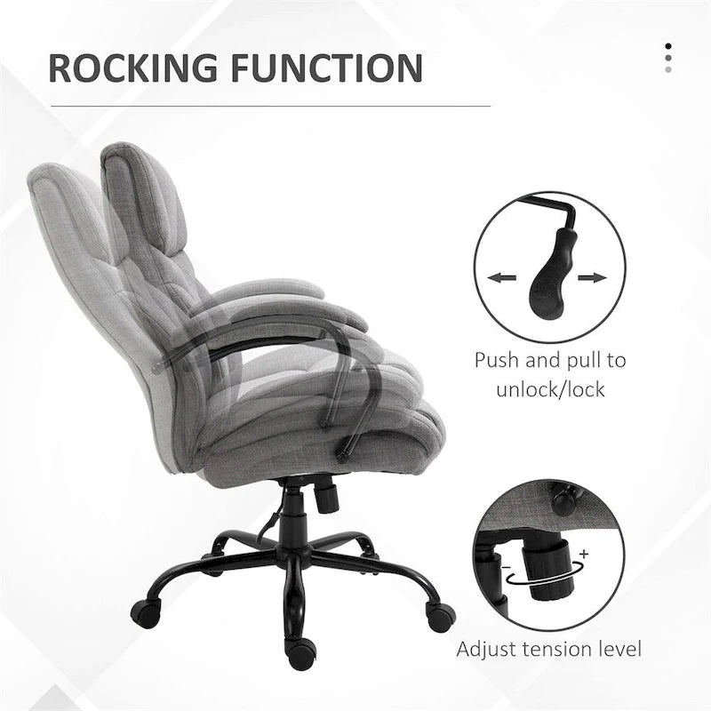 Big & Tall Ergonomic Office Chair – Extra-Wide Seat, Tilt Function, 500 lb Capacity
