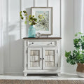 Distressed Two-Tone Pine Accent Cabinet with Shingle Doors & Antique Pewter Hardware
