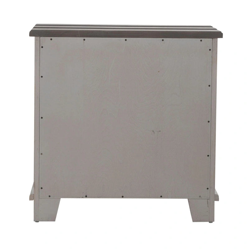 Distressed Two-Tone Pine Accent Cabinet with Shingle Doors & Antique Pewter Hardware