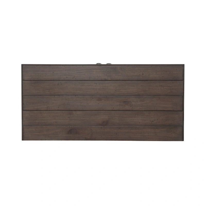 Distressed Two-Tone Pine Accent Cabinet with Shingle Doors & Antique Pewter Hardware