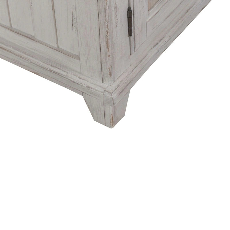 Distressed Two-Tone Pine Accent Cabinet with Shingle Doors & Antique Pewter Hardware