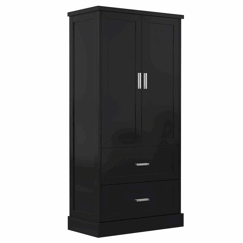 64" Tall Bathroom Storage Cabinet with Double Doors, Drawers & Adjustable Shelves