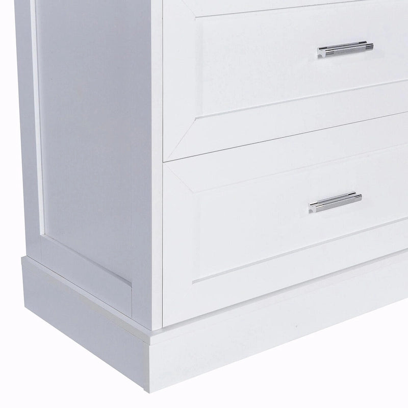 64" Tall Bathroom Storage Cabinet with Double Doors, Drawers & Adjustable Shelves