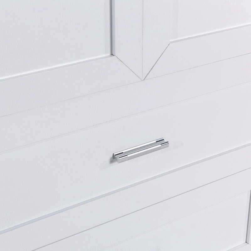 64" Tall Bathroom Storage Cabinet with Double Doors, Drawers & Adjustable Shelves