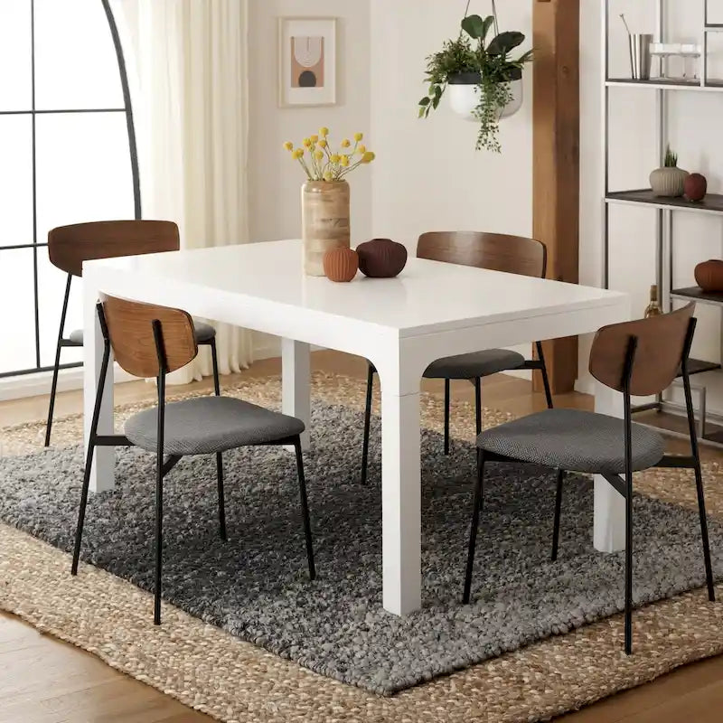 Table à manger rectangulaire de 152 cm – Base arquée, pour jusqu'à 8 personnes, 3 finitions