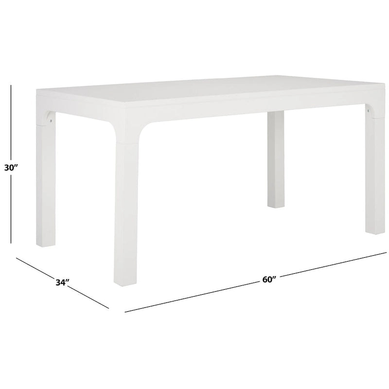 Table à manger rectangulaire de 152 cm – Base arquée, pour jusqu'à 8 personnes, 3 finitions